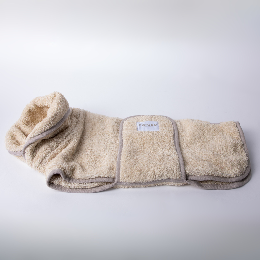 Hundebademantel Beige