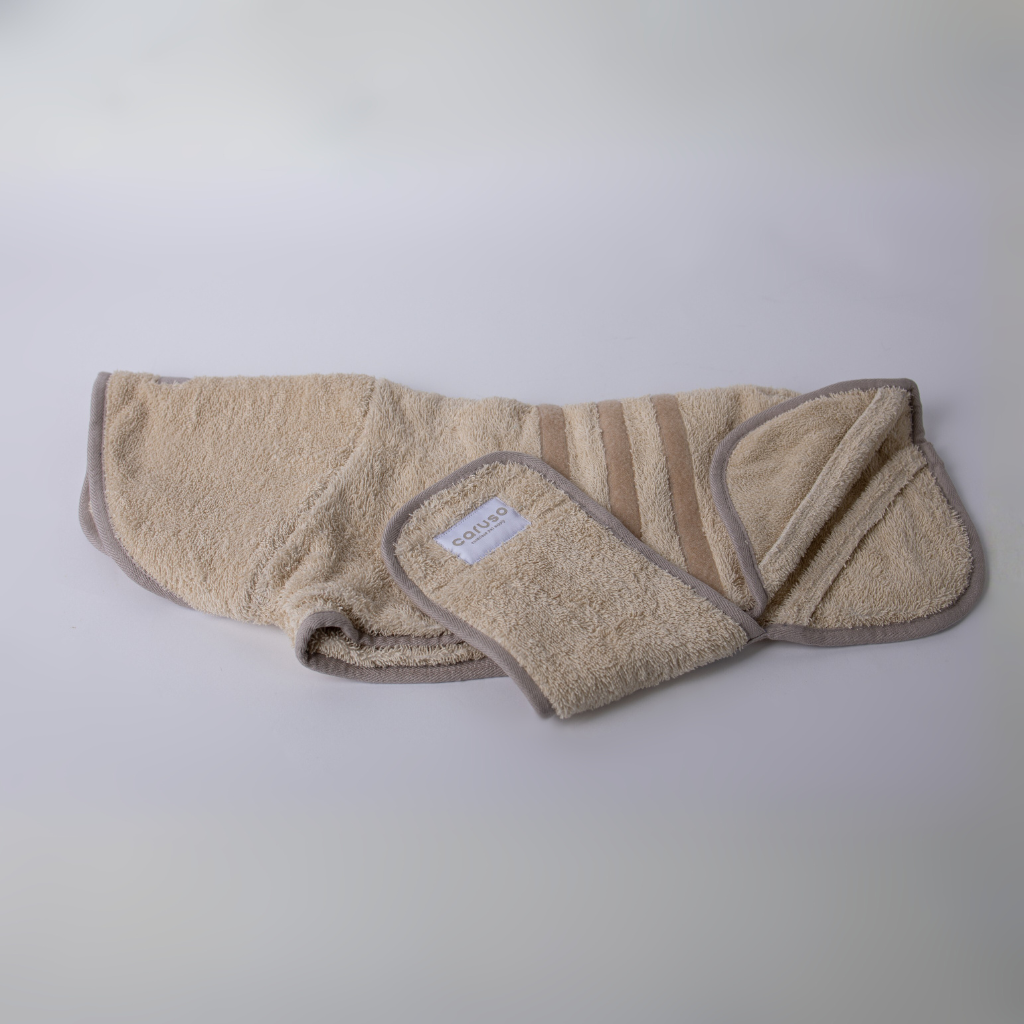 Hundebademantel Beige