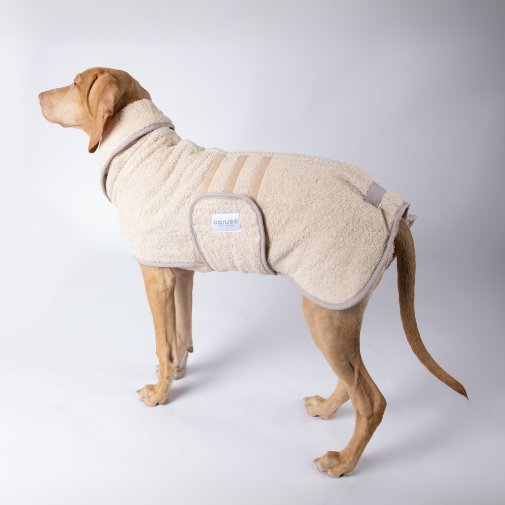 Hundebademantel Beige