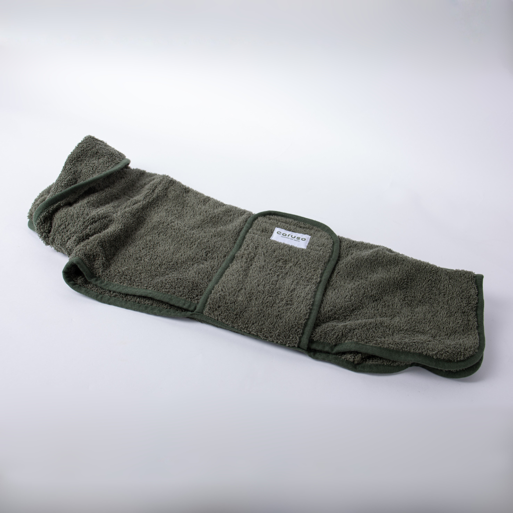 Hundebademantel Waldgrün