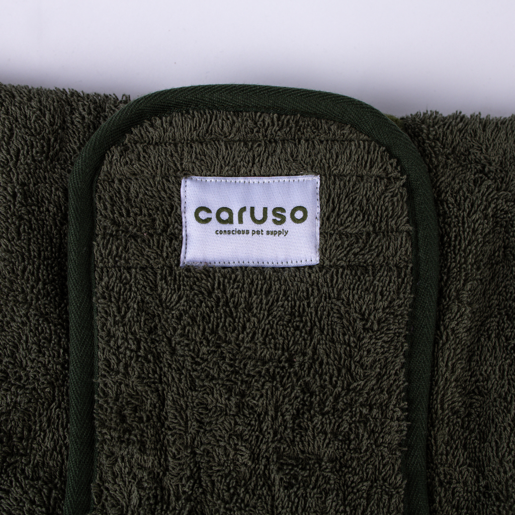 Hundebademantel Waldgrün