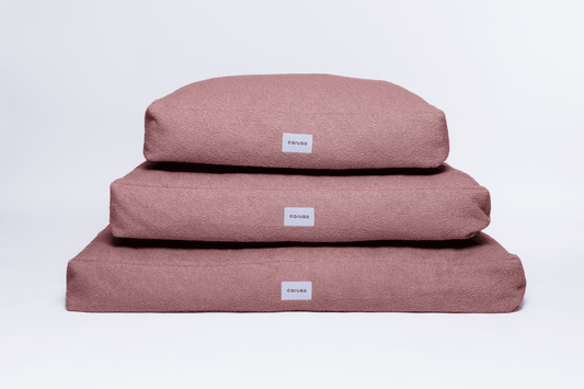 orthopädisches hundebett in rosa Teddyfell in verschiedenen Größen